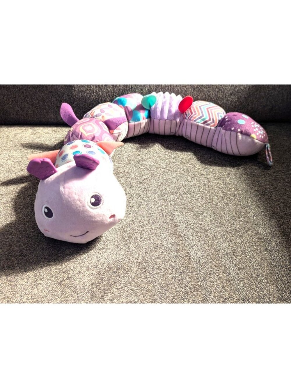 Soft Plush Interactive Growth Tracking Measurement Caterpillar Toy With Colorful